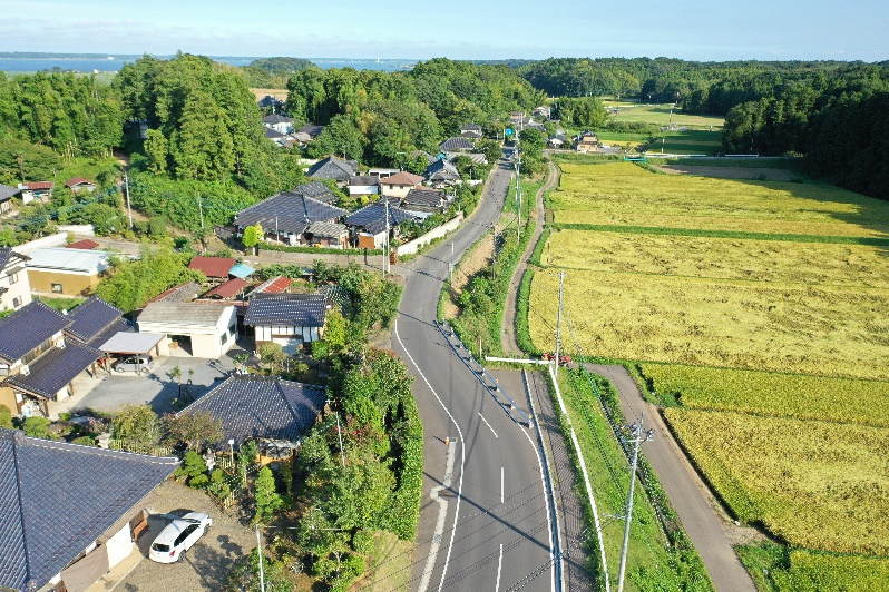 工事名：04国補地道　道路改良舗装工事　令和5年7月竣工　発注者：茨城県土浦土木事務所 着工前